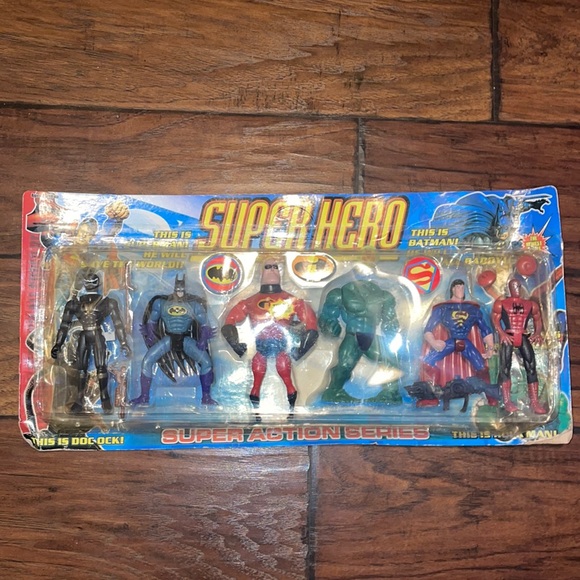 Vintage bootleg super hero Superman Batman figure figure one lot set - Picture 1 of 10